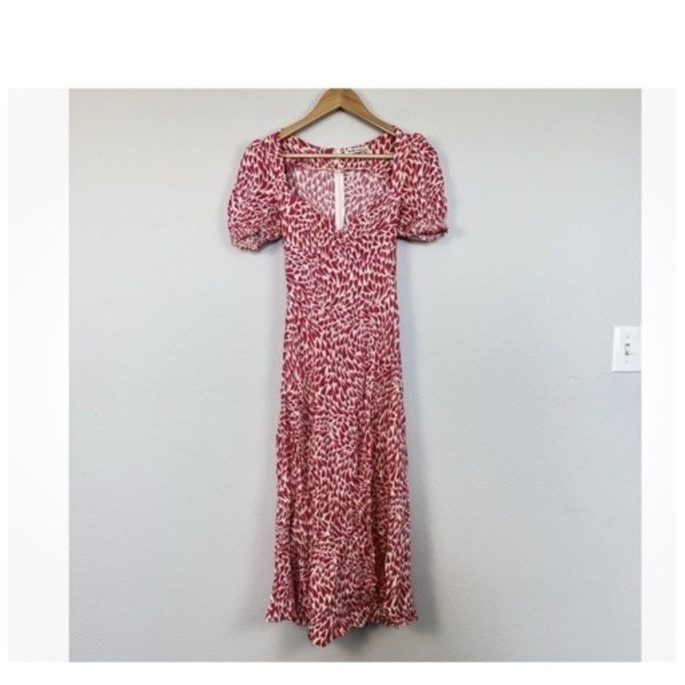 Reformation Women's Size 4 Lacey Dress Amore Heart Pink BROKEN ZIPPER